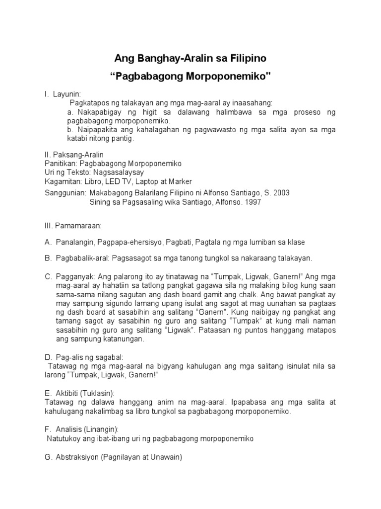 4AS Banghay Aralin | PDF