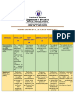 Philippines Department of Education Rubric on LDM Portfolio Evaluation
