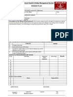 Occupational Health & Safety Management System Rigging Plan: Description of The Lifting Method Planned