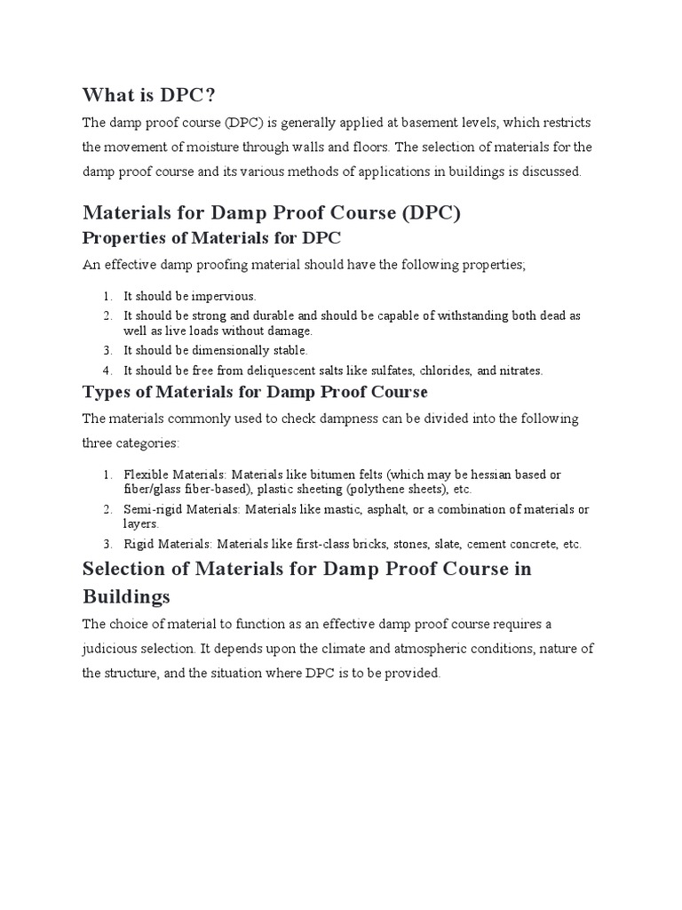 What Is DPC? Properties of Materials For DPC PDF Asphalt Roof