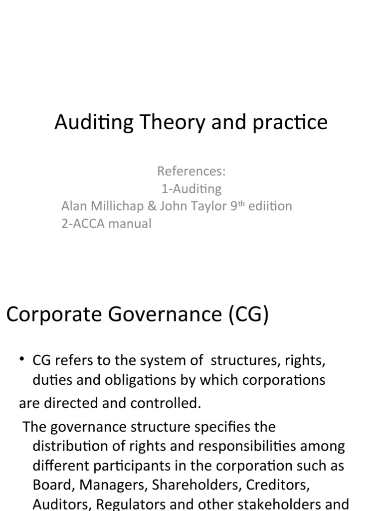 Auditing Theory and Practice Overview | PDF | Audit | Governance