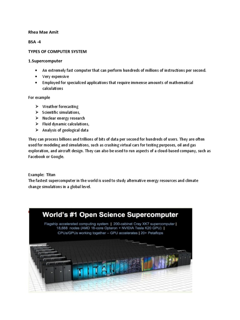 Types of Computer Systems Explained | PDF | Mainframe Computer ...