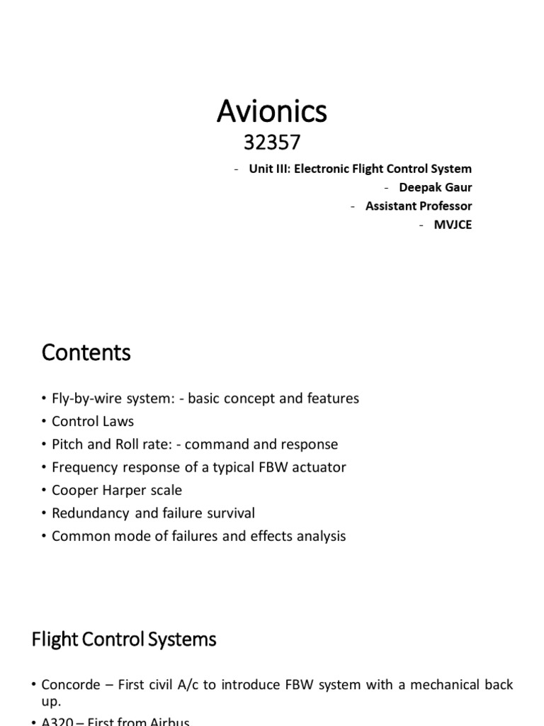 Understanding the Fundamentals of an Electronic Flight Control System