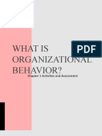 What Is Organizational Behavior?: Chapter 1 Activities and Assessment