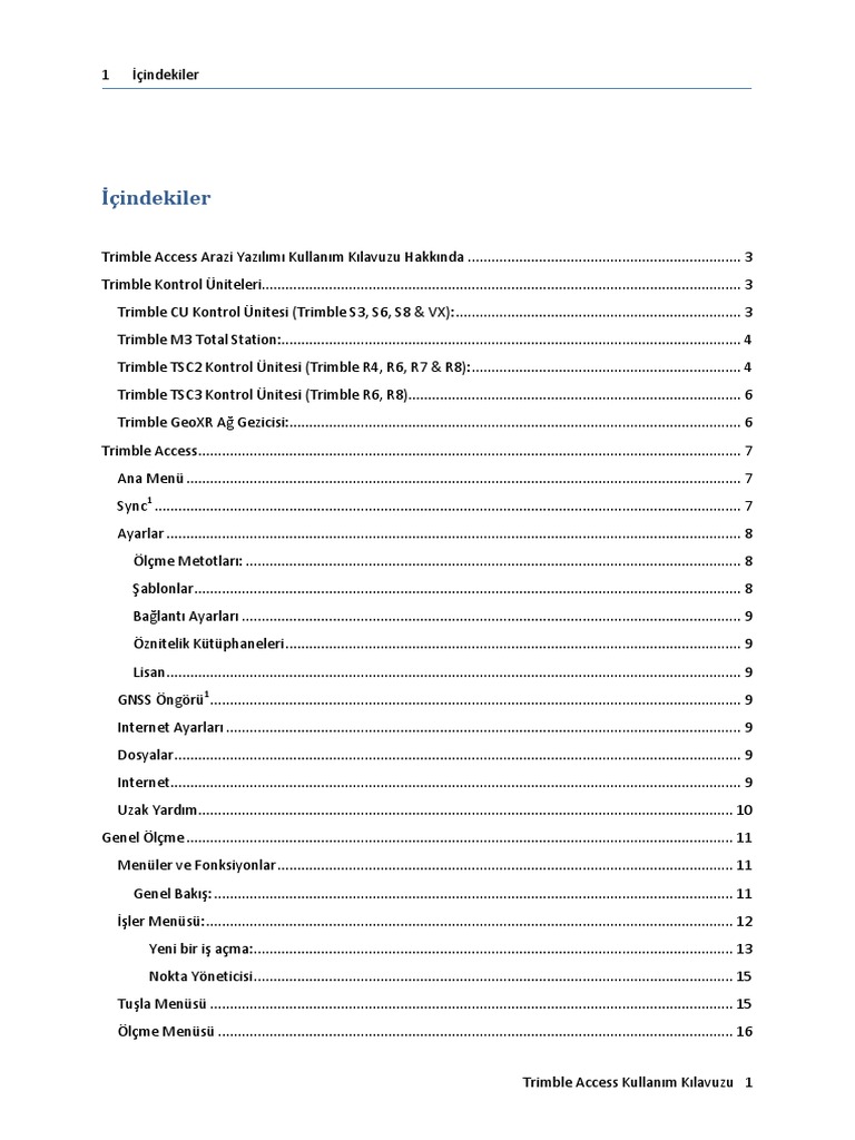 Trimble Access Kullanım Klavuzu | PDF