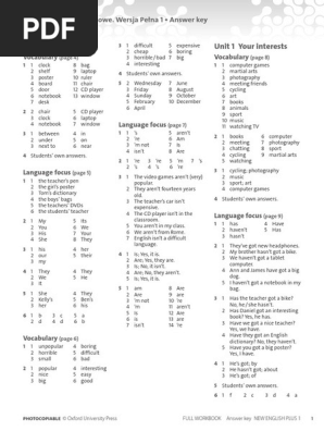 Pdf Telecharger English Plus Workbook 1 Answer Key Gratuit Pdf Pdfprof Com