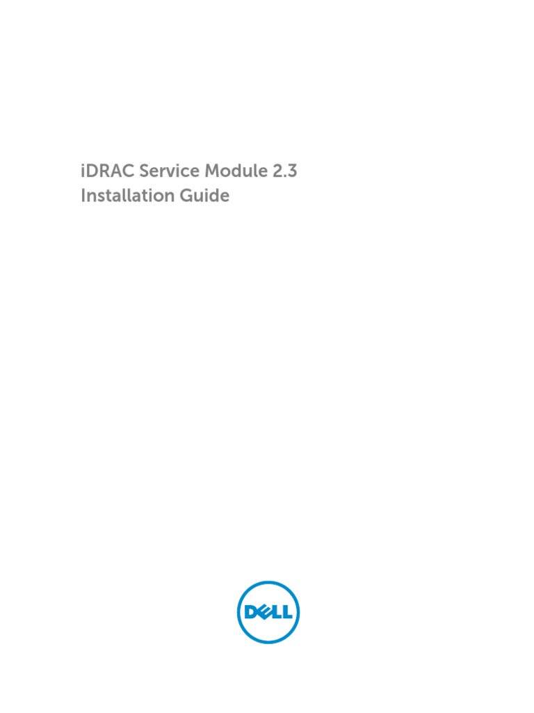 iDRAC Service Module 2.3 Installation Guide PDF Operating System