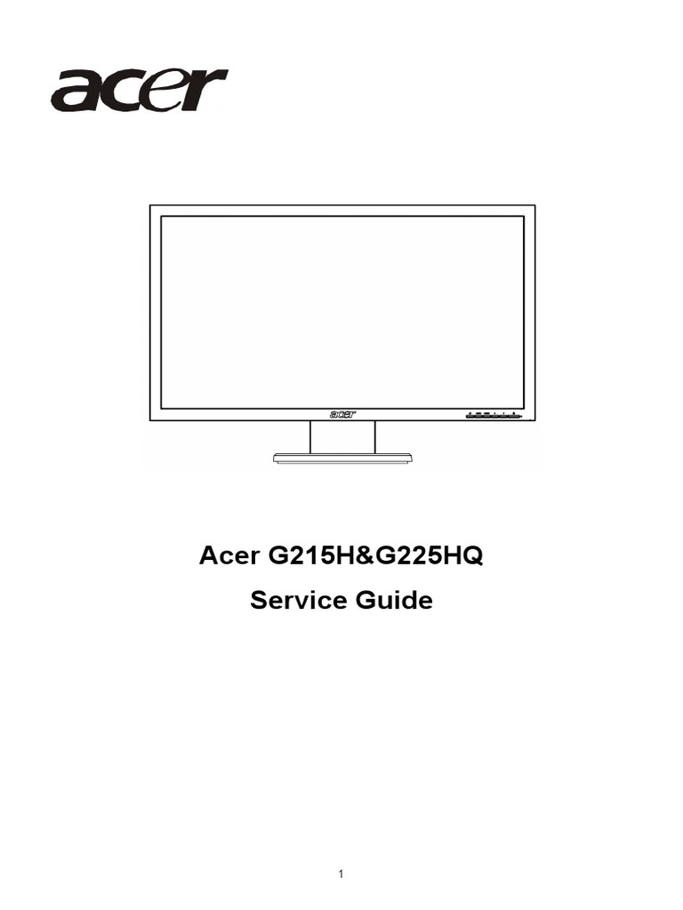 Acer G215H&G225HQ Service Guide | PDF | Liquid Crystal Display.