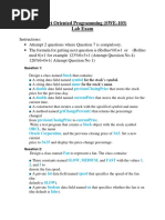 Object Oriented Programming (Swe-103) Lab Exam: Stock Symbol Name Double Previousclosingprice Double Currentprice