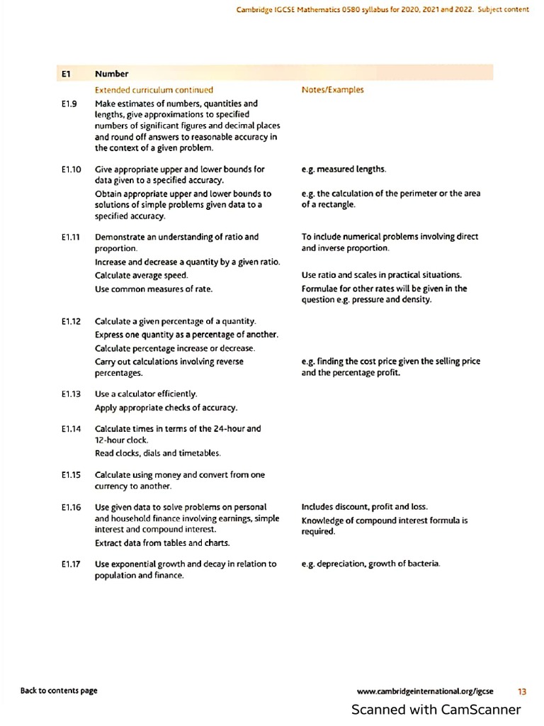 Mathematics Syllabus o Level 0580 PDF