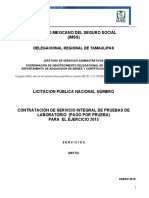 Licitación de pruebas de laboratorio para el IMSS 2015