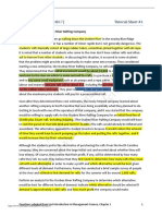 This Study Resource Was: Decision Science (CIT4017) Tutorial Sheet #1