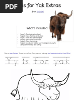 Yy Is For Yak Extras: What's Included