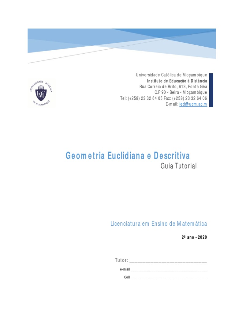 Guia de Geometria Euclidiana e Descritiva | PDF | Geometria | Método de ...