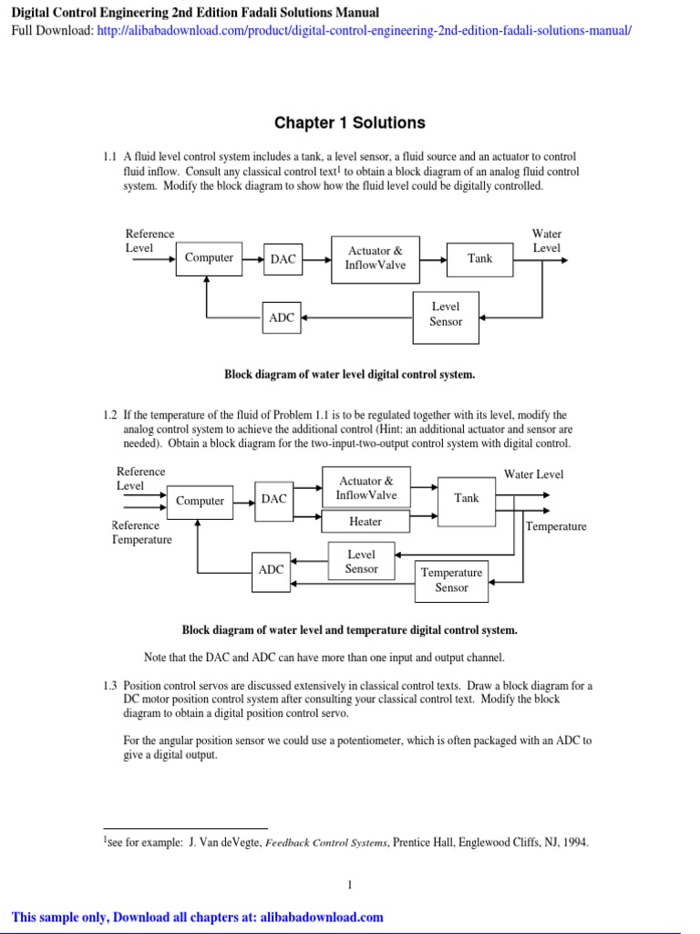 Digital Control Systems Solutions Manual | PDF | Servomechanism ...