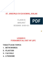 St. Joseph, S Co Ed School, Kolar: Class Ix Biology Session 2020-21