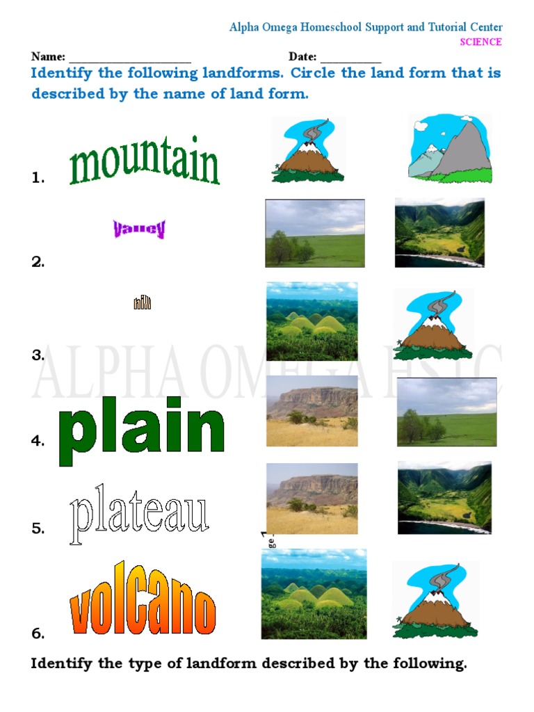 Identify and Describe Landforms | PDF