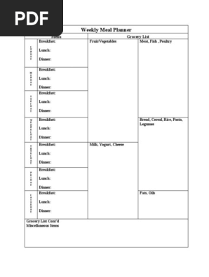 Weekly Meal Planner