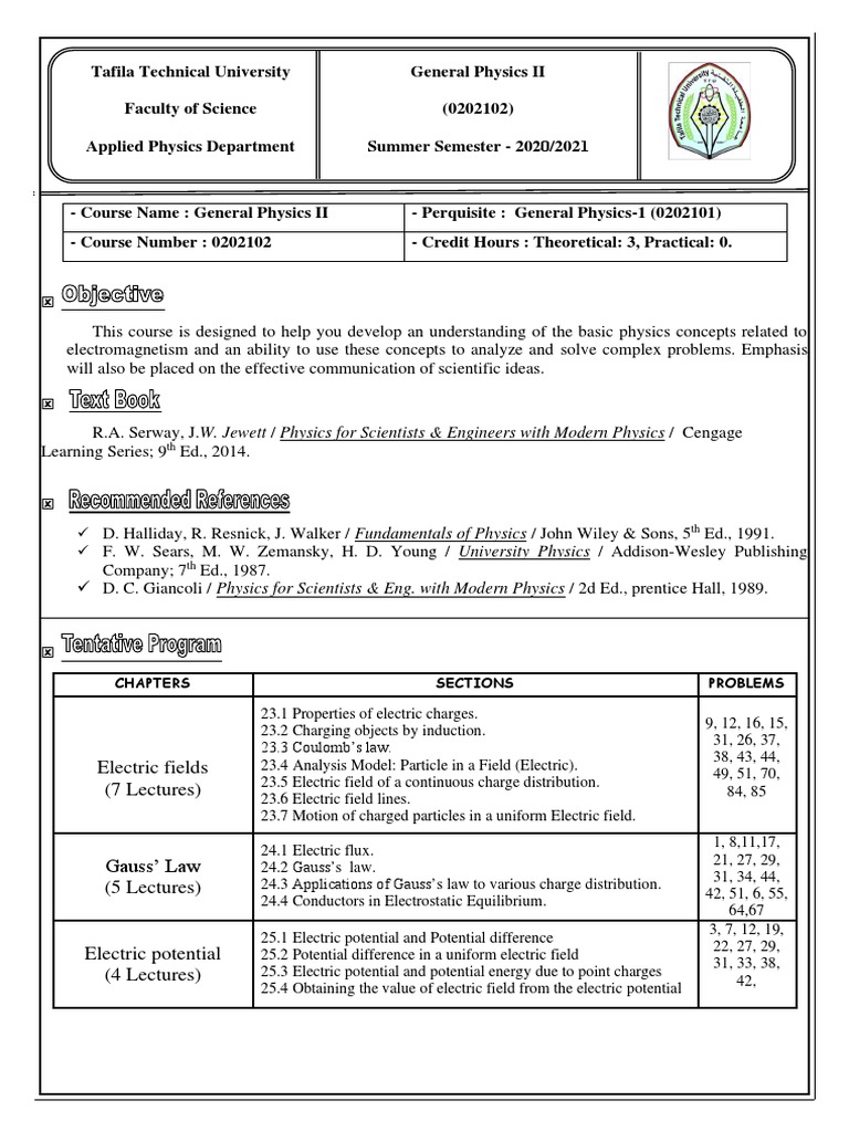 Electrodynamics Course Outline | PDF | Capacitance | Capacitor