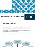 Reflections in B2B Marketing - Sarin