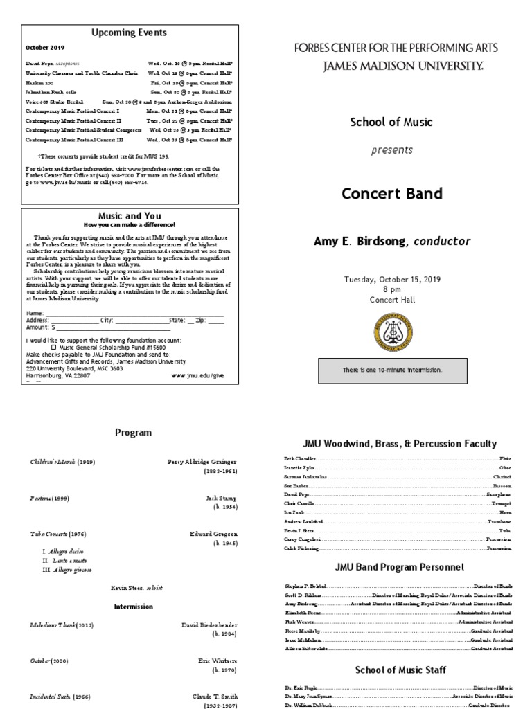 Concert Band Program - Fall 2020 | PDF | Concert | Classical Music