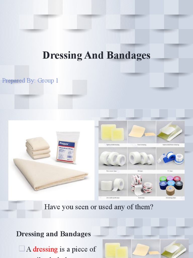 Dressing and Bandage Presentation PDF Wound Injury