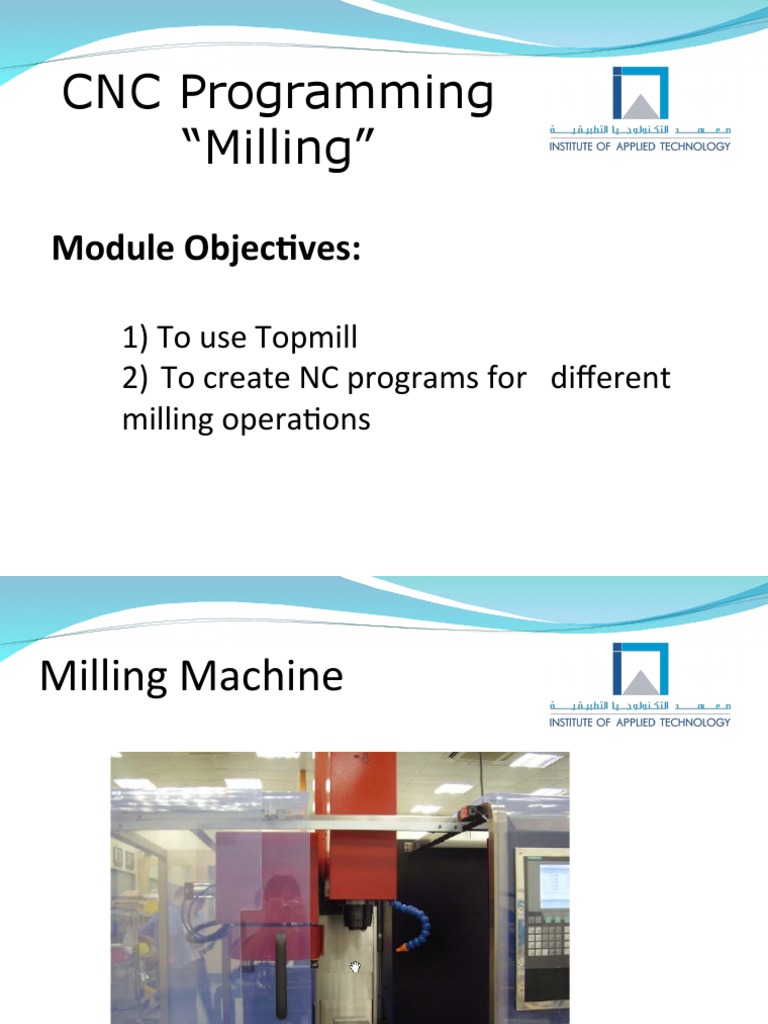 CNC Programming "Milling": Module Objectives | PDF | Drilling ...