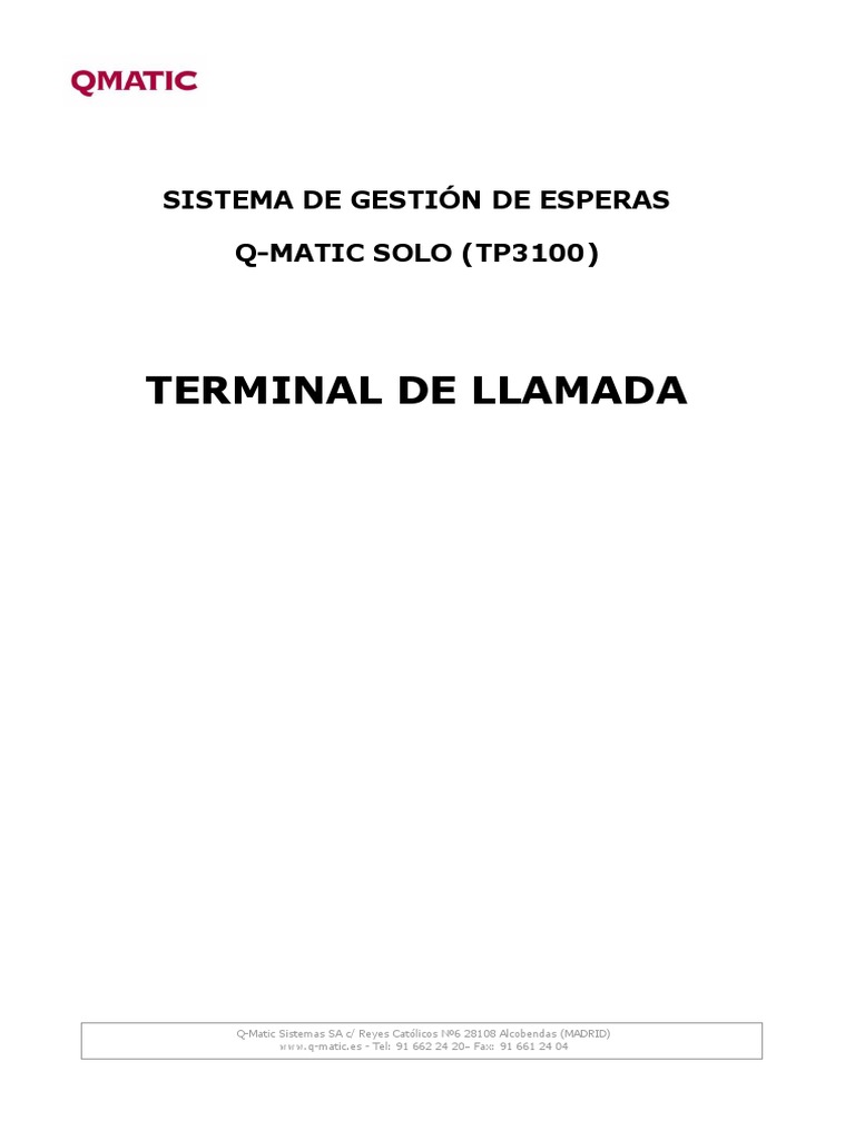 Sistema de Gestión de Esperas Q-Matic | PDF