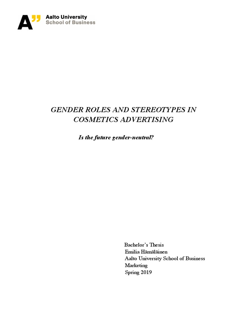 Gender Roles in Cosmetics Ads | PDF | Gender | Gender Studies