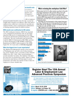 Who's Winning The Workplace Cold War?: Register Now! The 12th Annual Labor & Employment Law Advanced Practices Symposium