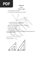 Mathematics Class 6 Chapter 1: Angles