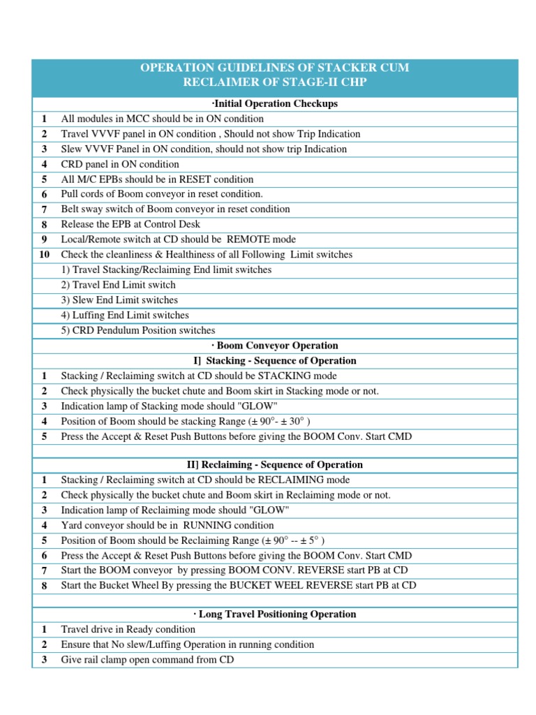 Operating Guidelines of S&R Stg-Ii | PDF | Manufactured Goods | Equipment