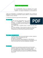 Tipos de Argumentos y Producción de Ensayos Argumentativos