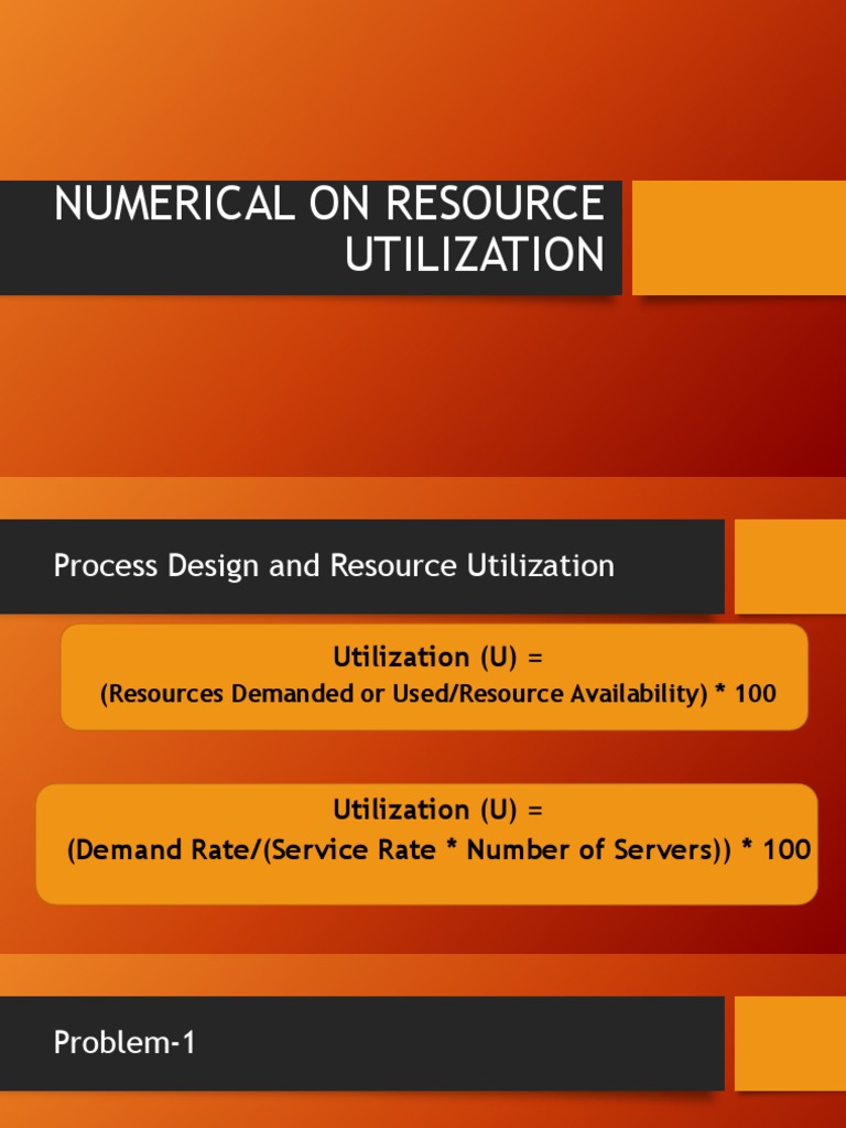 Resource Utilization Calculations | PDF | Business