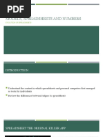 Module 1A Spreadsheets and Numbers