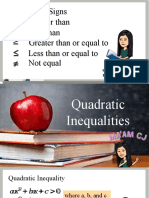 Quadratic Inequalities