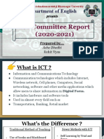 Department of English: ICT Committee Report (2020-2021)