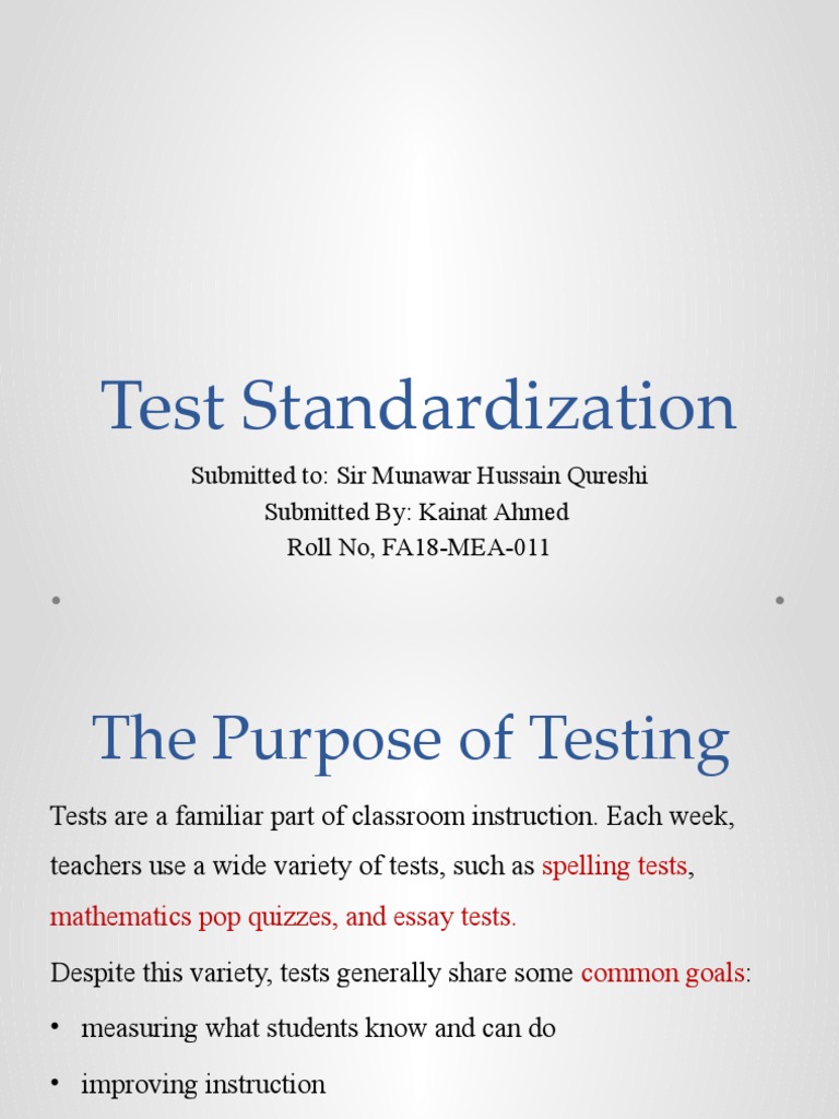 Standardized Testing Overview | PDF | Standardized Tests | No Child ...