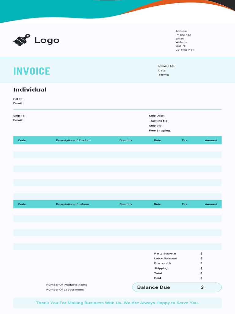 Comprehensive Invoice Template Sample | PDF