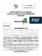 Work Method Statement: Installation of Site Perimeter Fencing