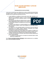 Determinación Del Plan de Auditorías Y Listas de Verificación