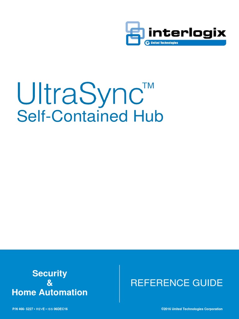 PN 466 5227 Rev e Ultrasync Self Contained Hub Reference Guide