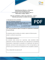 Guia de actividades y Rúbrica de evaluación - Unidad 1 -Tarea 1 - Métodos para probar la validez de argumentos.docx