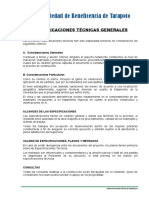 Especificaciones T-General Nichos