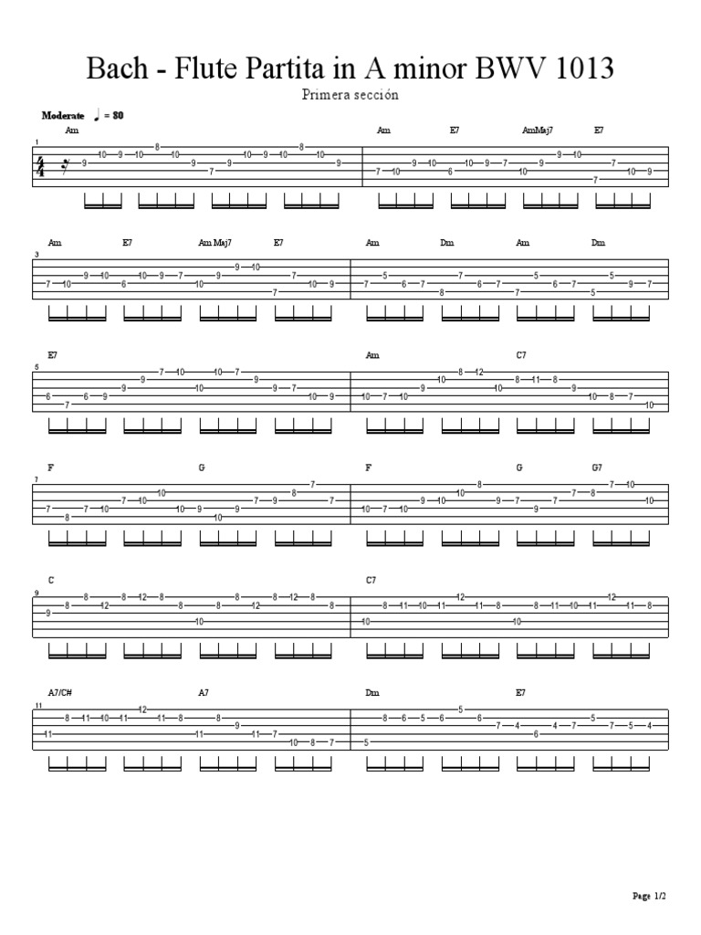 Bach Flute Partita in A Minor BWV 1013 PDF Suites Baroque Music