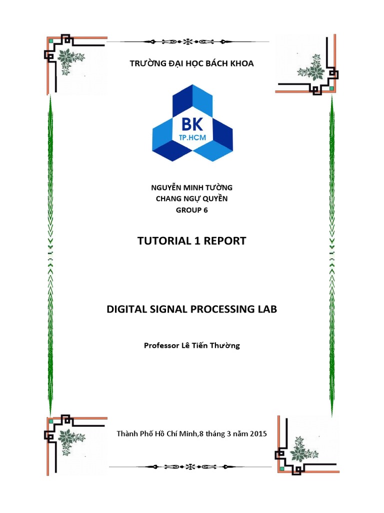 Tutorial 1 Report: Digital Signal Processing Lab | PDF | Applied ...
