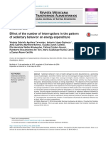 Effect of The Number of Interruptions in The Pattern of Sedentary Behavior On Energy Expenditure