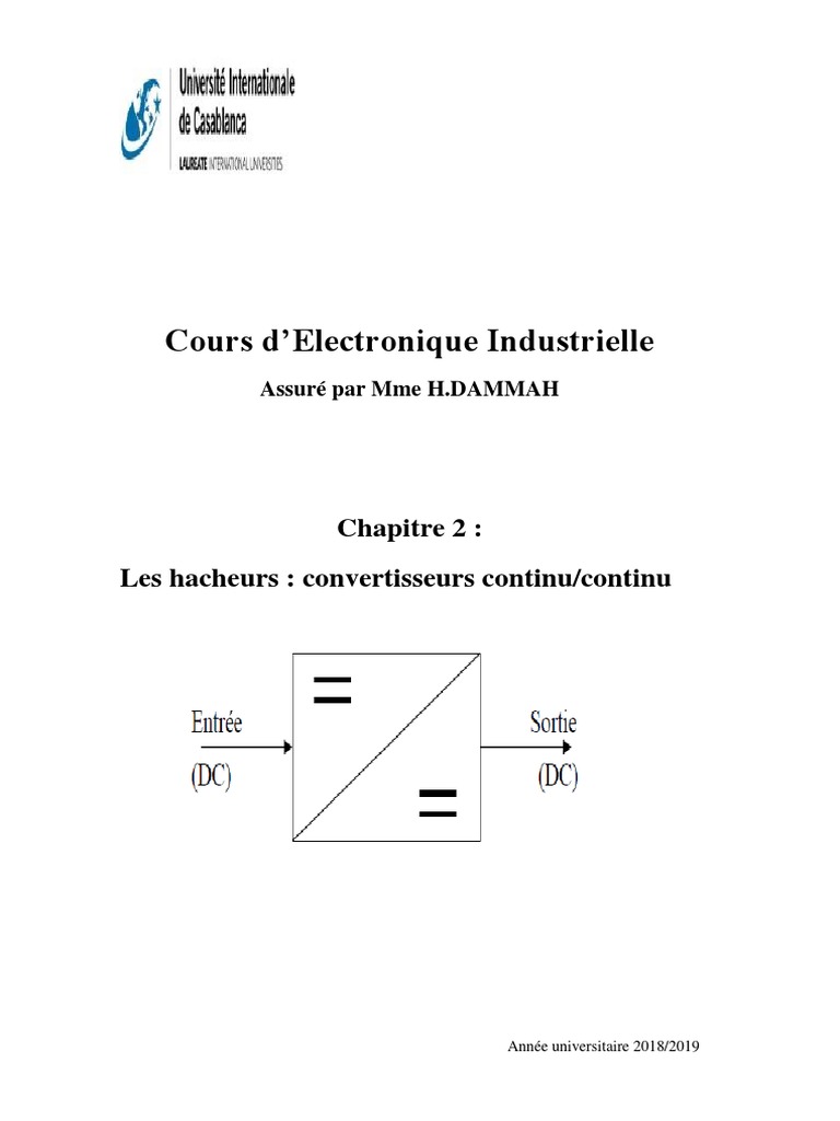 Cours Hacheur PDF | PDF | Puissance (physique) | Courant continu haute ...