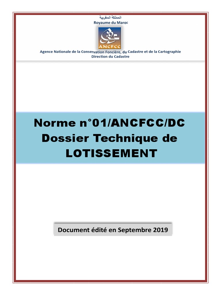 Modele Page De Garde Pour Un Cahier De Charge Immobilier Norme Lotissement A5 20 09 2019 | PDF | Droit immobilier | Droit immobilier
