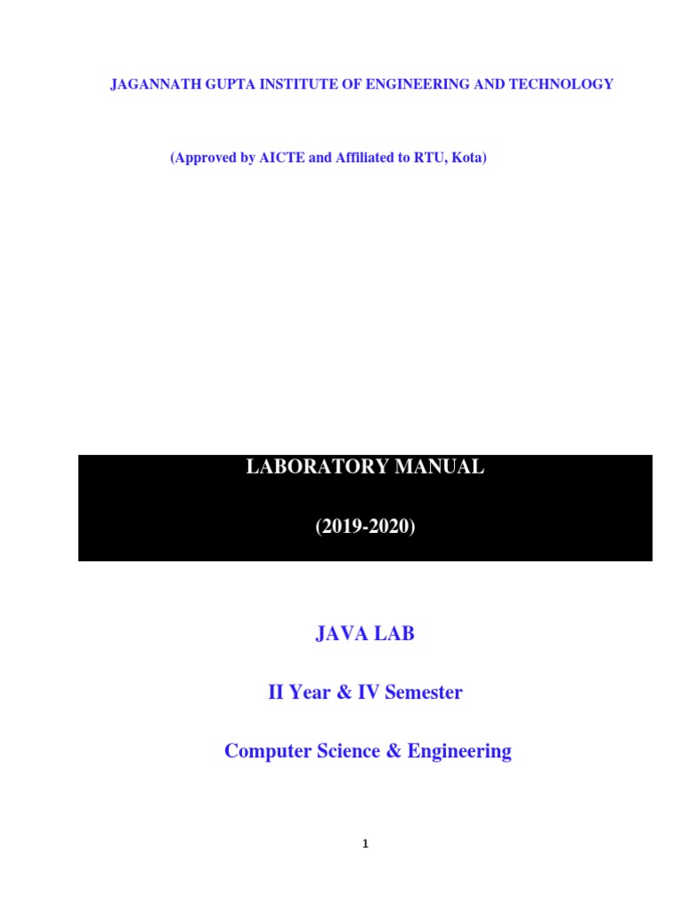 Java Lab Manual PDF Constructor (Object Oriented Programming
